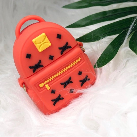 MCM orange backpack AirPod case - Picture 1 of 2